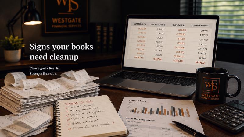 Disorganised QuickBooks records and uncategorised transactions — warning signs that a professional bookkeeping cleanup is overdue